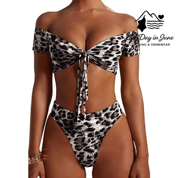 Prettygarden Cap Sleeve Bikini Swimsuit Size L - Picture 1 of 6